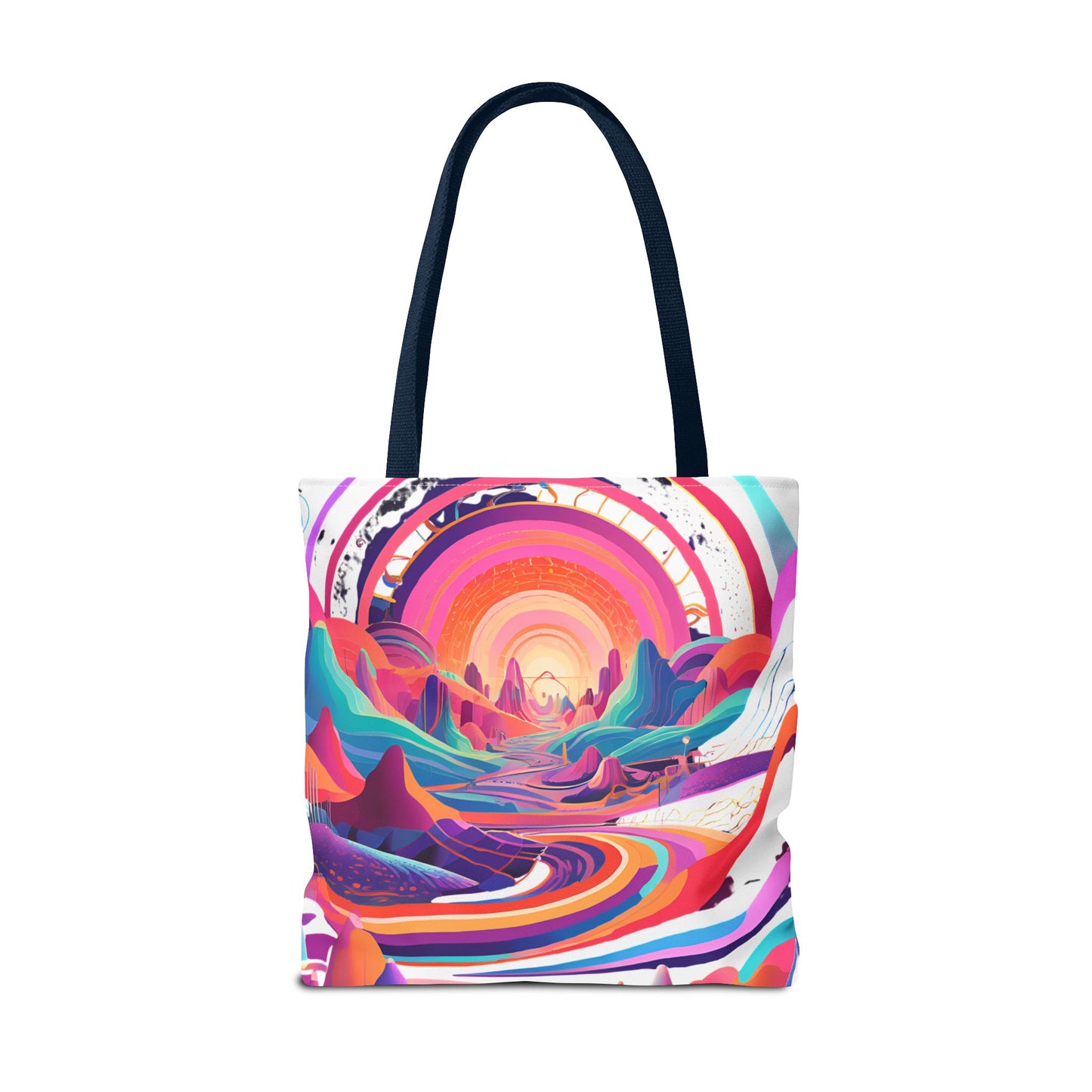 Vibrant Sunset Landscape Tote Bag - Colorful Artistic Design for Everyday Use
