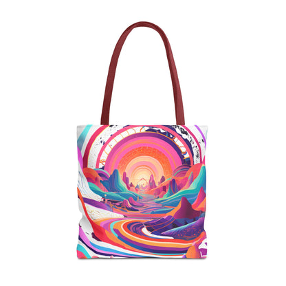 Vibrant Sunset Landscape Tote Bag - Colorful Artistic Design for Everyday Use