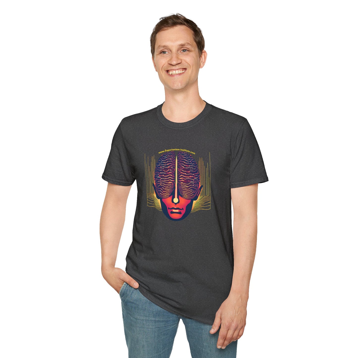 Vision Unisex Softstyle T-Shirt - Vibrant Brain Art Design